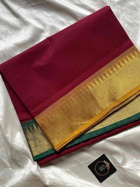 Chettinadu Cotton Saree | Maroon (without Blouse)