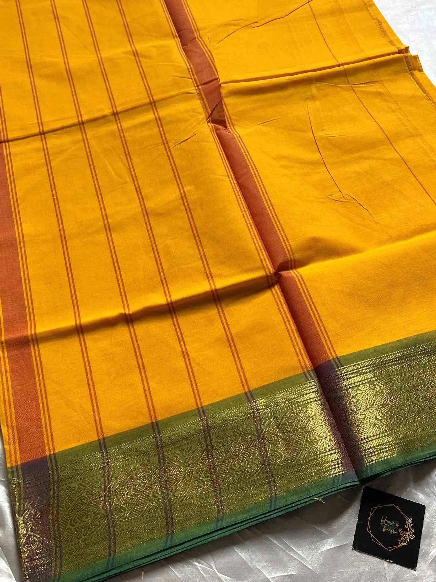 Chettinadu Cotton Saree | Yellow (without Blouse)
