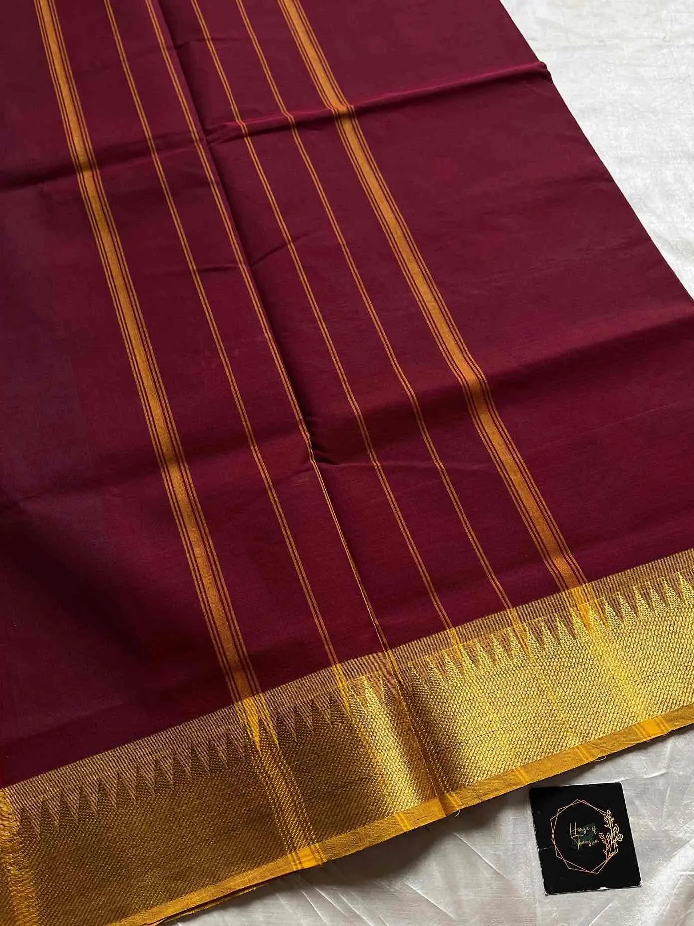 Chettinadu Cotton Saree | Maroon (without Blouse)
