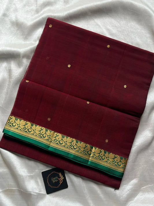 Vegan Silk Saree – Maroon Wine Handloom Art Silk