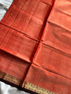 Vegan Silk Saree – Pastel Orange Handloom Art Silk