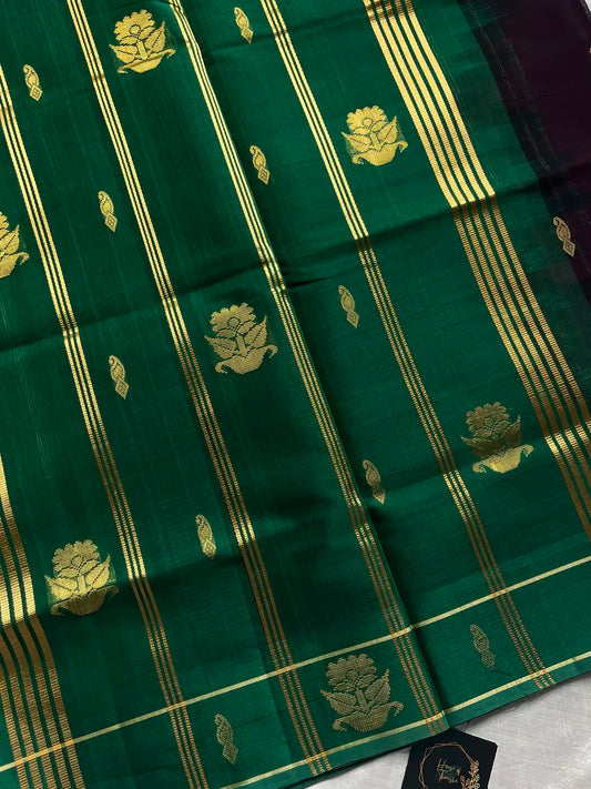 Vegan Silk Saree – Dark Purple Handloom Art Silk