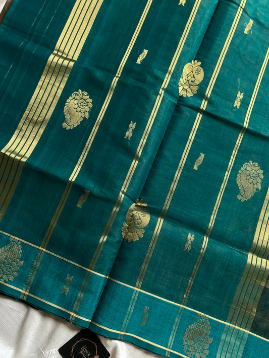 Vegan Silk Saree – Metallic Taupe Handloom Art Silk