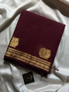 Minimal Border Edit - Chocolate Brown Kanchi Cotton Saree
