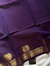 Minimal Border Edit - Royal Purple Kanchi Cotton Saree