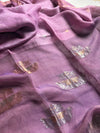 Handloom Silk Linen Saree - Pastel Lavender