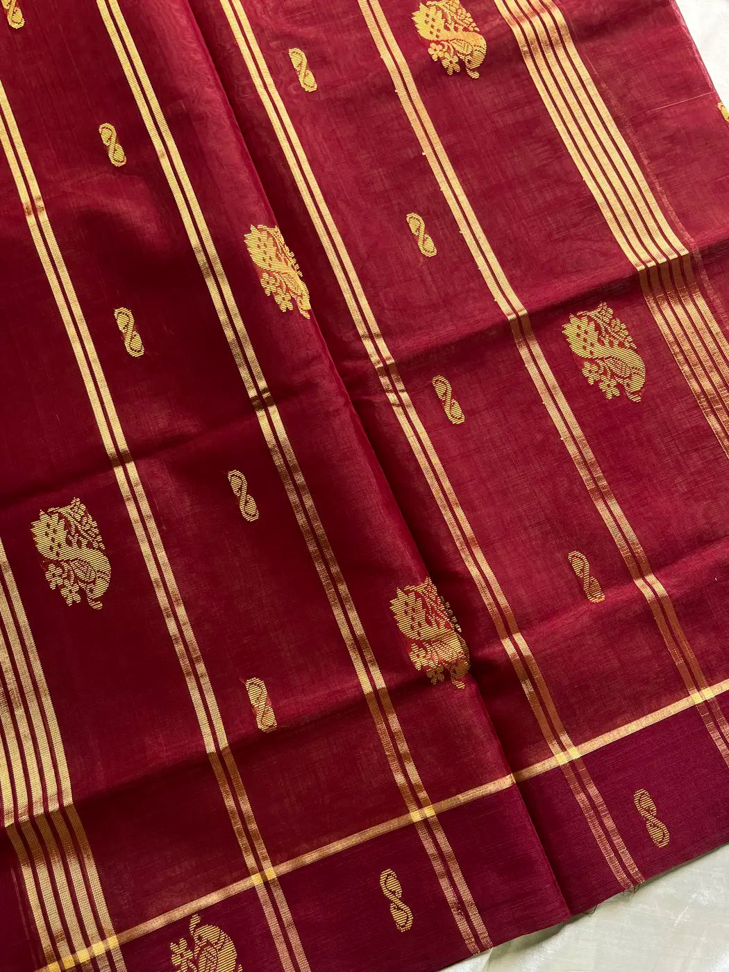 Vegan Silk Saree – Apricot Bronze Handloom Art Silk
