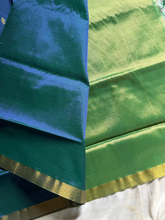 Everyday Edit | Silkcotton Saree - Greenish Blue