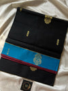 Vegan Silk Saree – Black & Blue