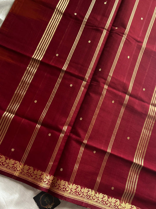 Vegan Silk Saree – Cinnamon Copper Handloom Art Silk