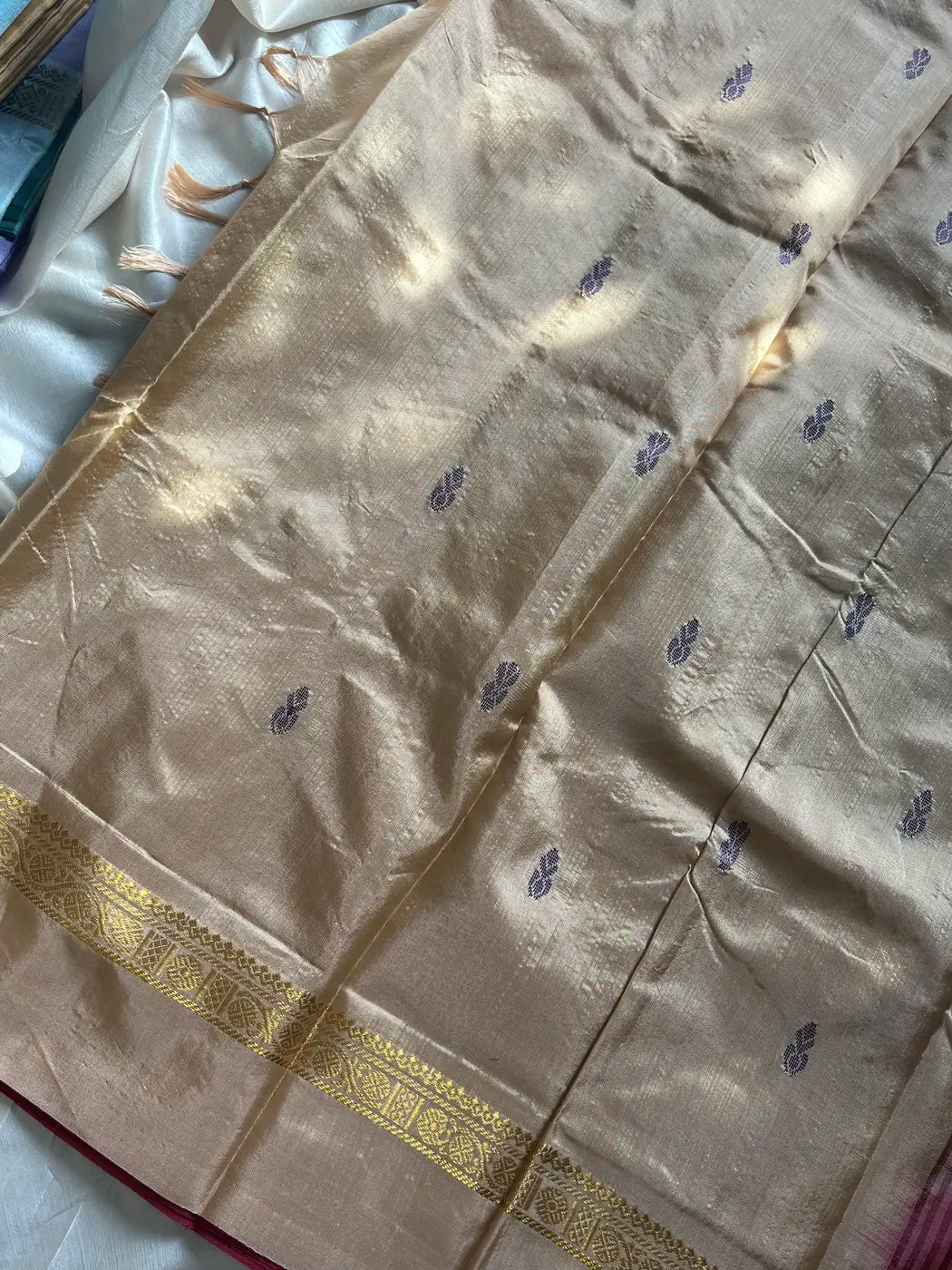 Vegan Silks | Chinnalampattu Saree – Maroon & Beige