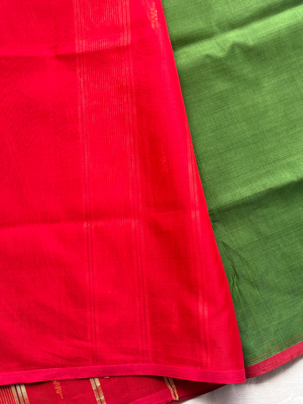 Vegan Silk Saree – Green Handloom Art Silk