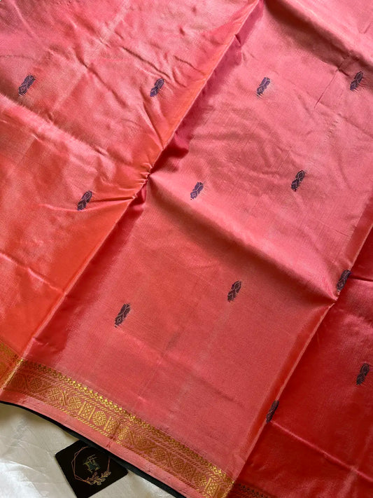 Vegan Silks | Chinnalampattu Saree – Peach & Green