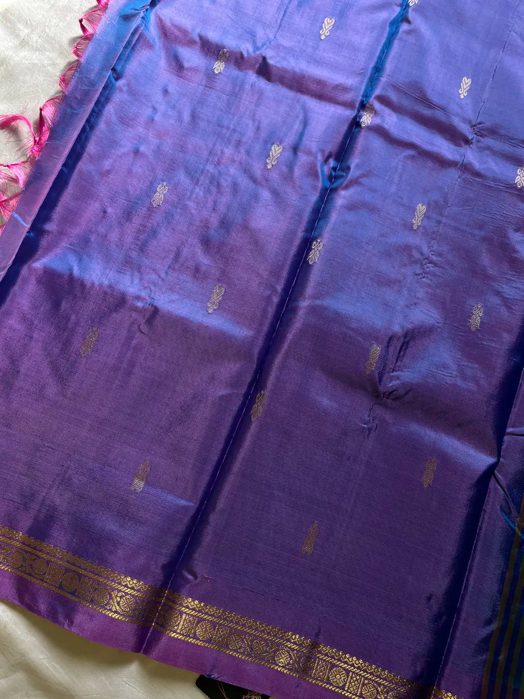 Vegan Silks | Chinnalampattu Saree – Sage Mist