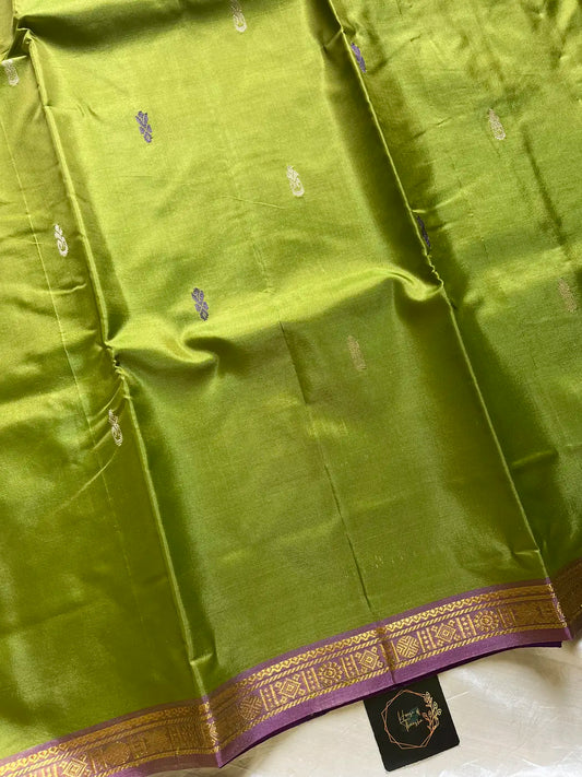 Vegan Silks | Chinnalampattu Saree – Tender Leaf