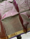 Vegan Silks | Chinnalampattu Saree – Olive Taupe