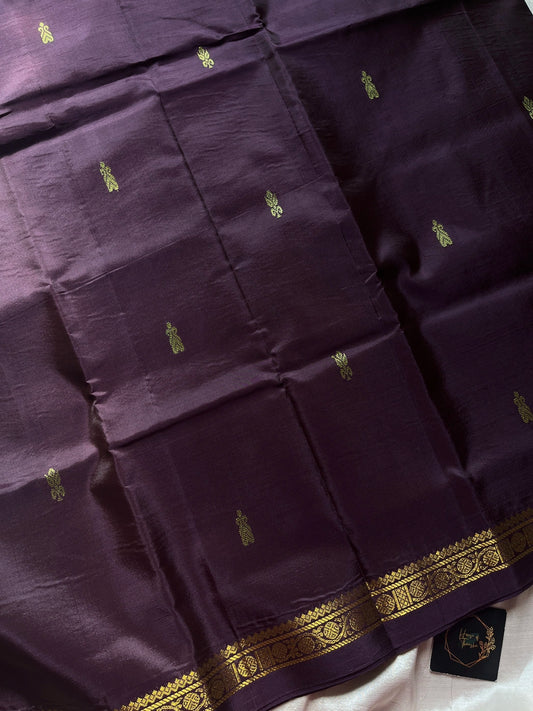 Vegan Silks | Chinnalampattu Saree – Chocolate Brown