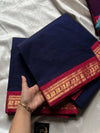 Minimal Border Edit - Dark Blue Kanchi Cotton Saree
