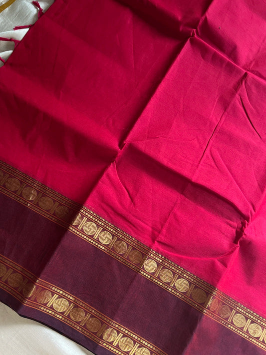 Subtle Weaves | Pink Kanchi Cotton Saree