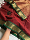 Royal Drapes – Mercerised 120 counts Kanchi Cotton Saree - Maroon