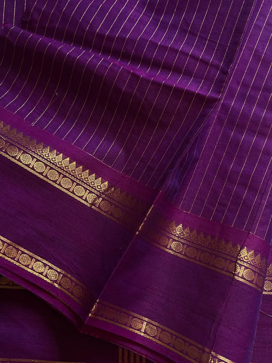 Zari Edition | Violet Kanchi Cotton Saree