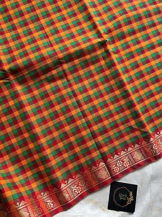 Mini Kattam – Paazhum pazhamum kattam Chettinadu Cotton Saree
