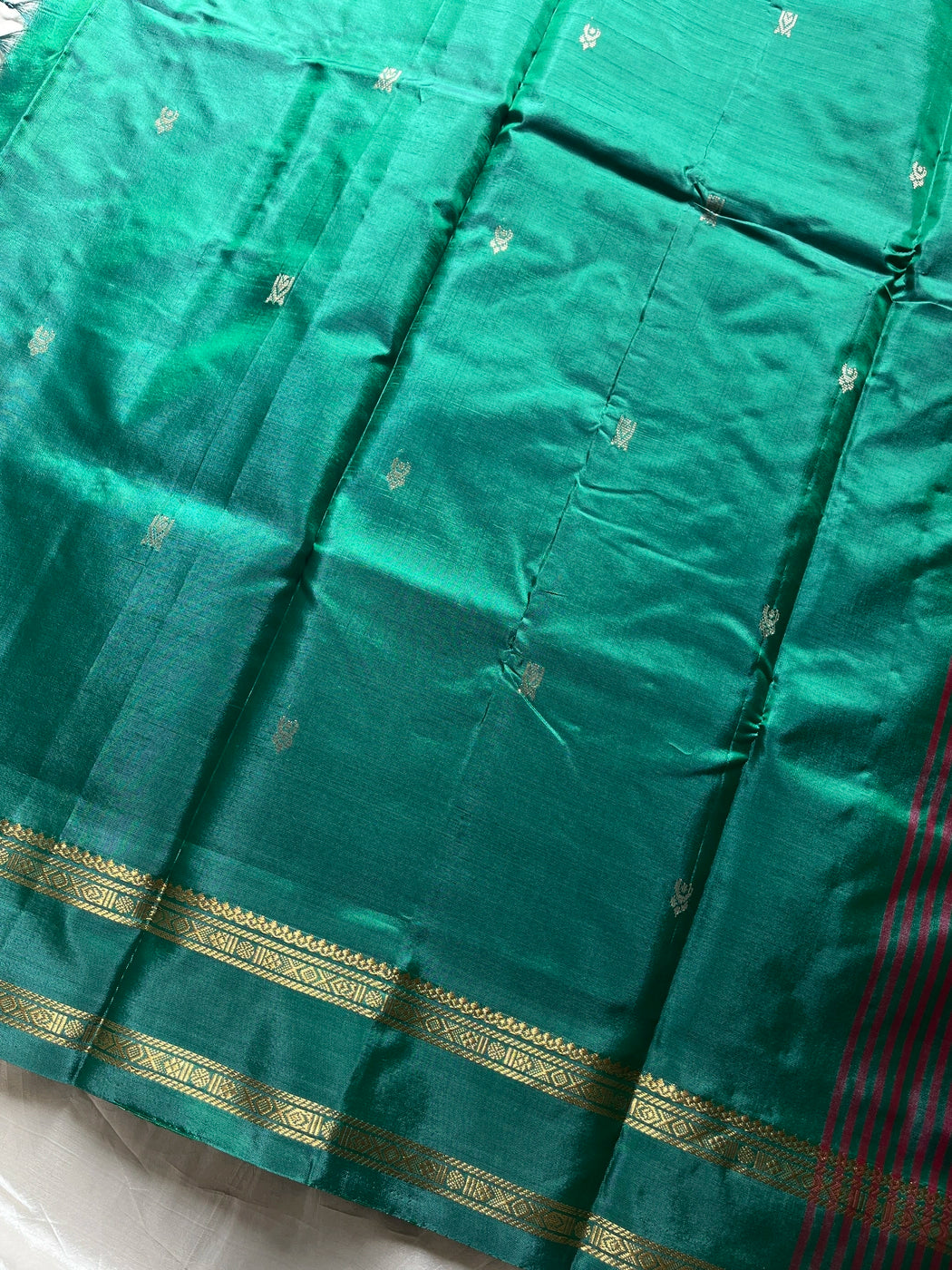 Vegan Silks | Chinnalampattu Saree – Deep Pink & Green