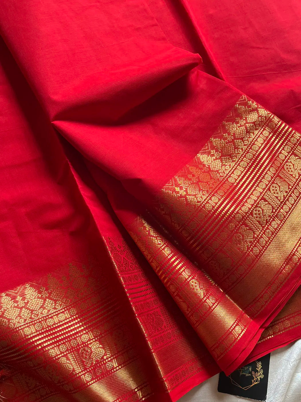 Subtle Weaves | Red Kanchi Cotton Saree