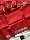 Red Mangalagiri silk cotton saree with Nizam zari border – Red Silence – House of Thansha