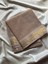 Minimal Border Edit - Mocha Beige Kanchi Cotton Saree
