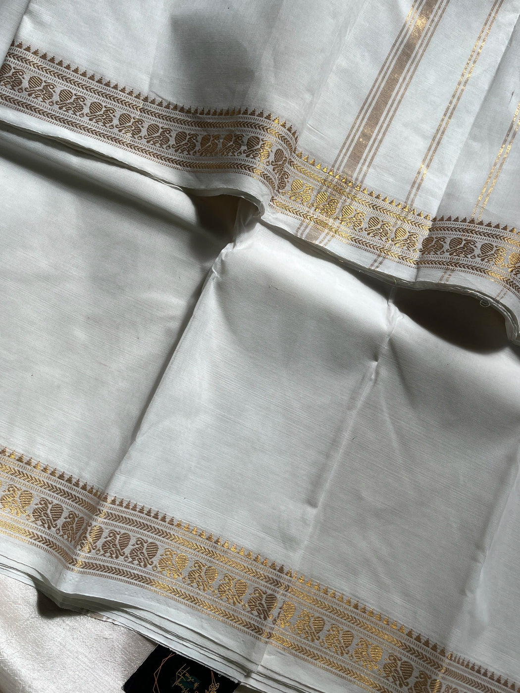Minimal Border Edit - White Kanchi Cotton Saree