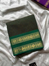 Kattam Edit | Chettinadu Checked Saree – Dark Green