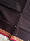 Vegan Silk Saree – Dark Jamun & Pink Handloom Art Silk