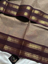 Kattam Edit | Chettinadu Checked Saree – Ash Taupe