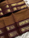 Kattam Edit | Chettinadu Checked Saree – Honey Brown