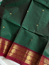 Vintage Loom Edit | Green & Maroon Kanchi Cotton Saree