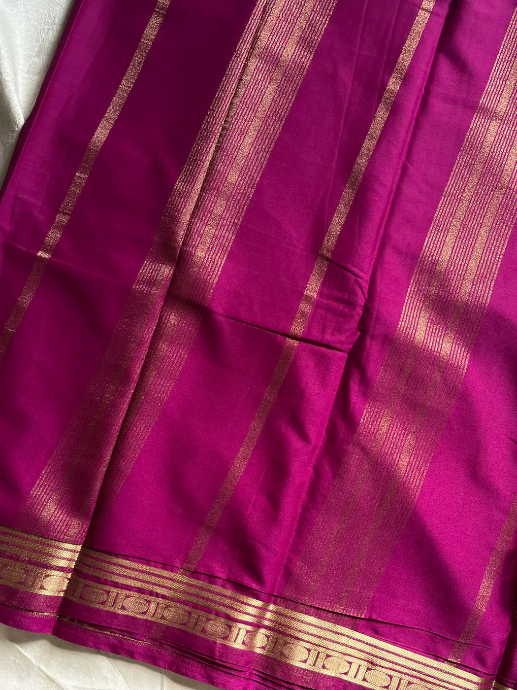 Semi Mysore Silk Saree – Magenta