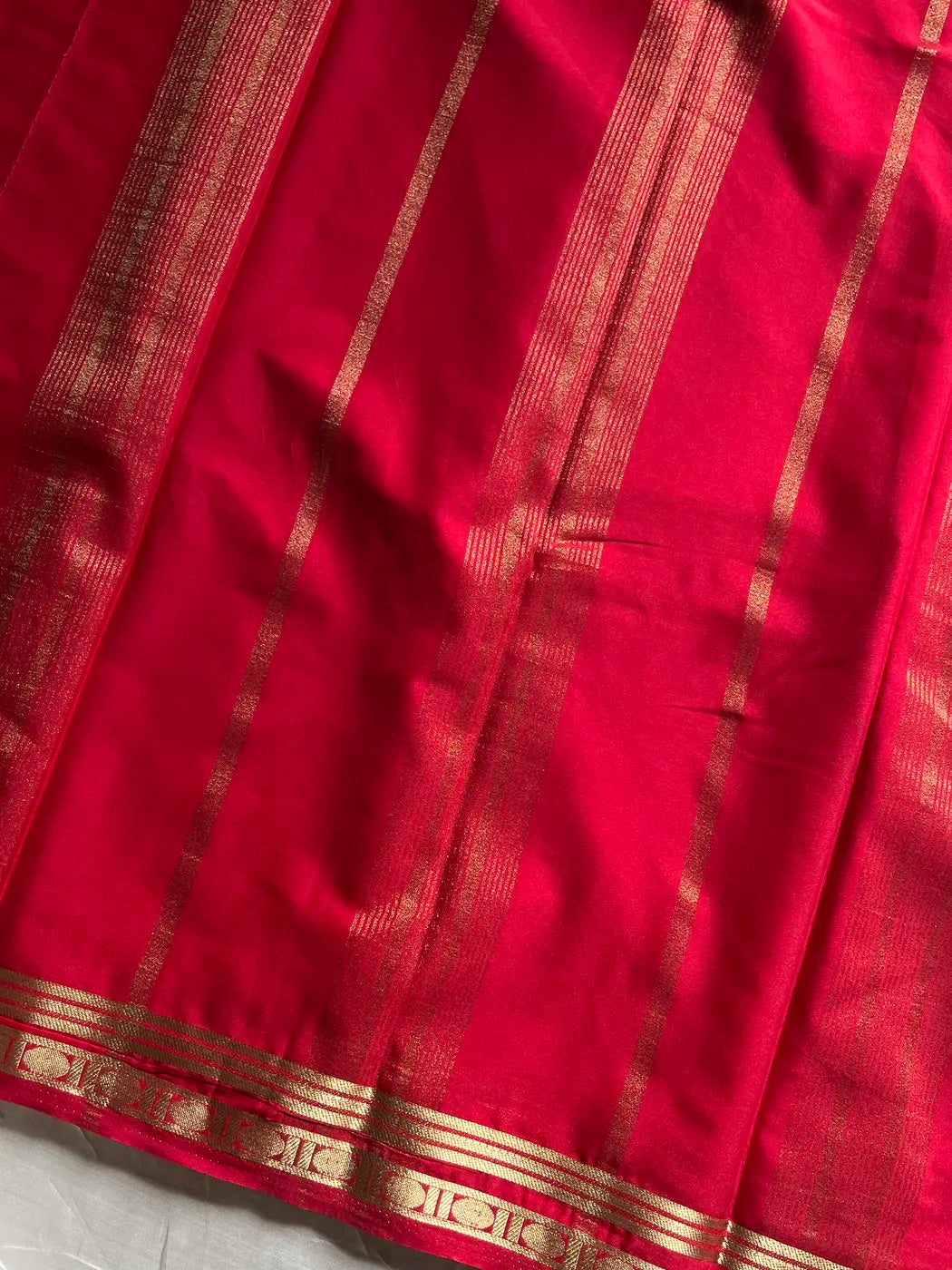 Semi Mysore Silk Saree – Red