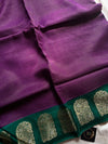 Banarasi Crepe Silk Saree – Purple & Green
