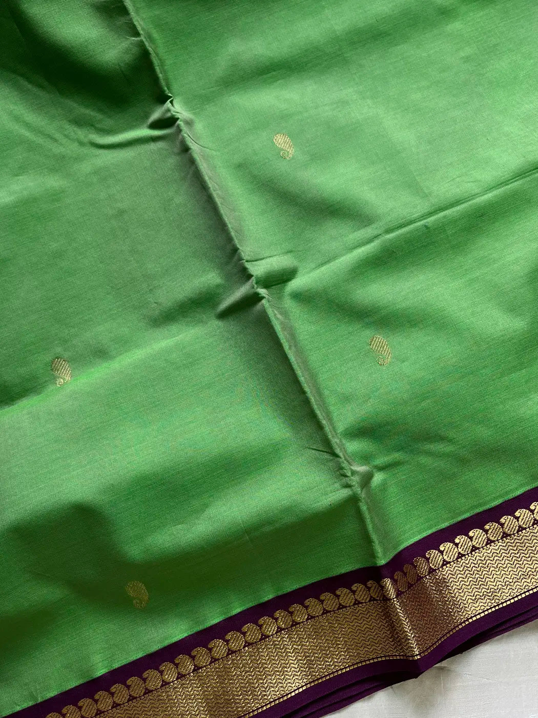 Mercerised 120 Counts Chettinadu Cotton - Green & Purple