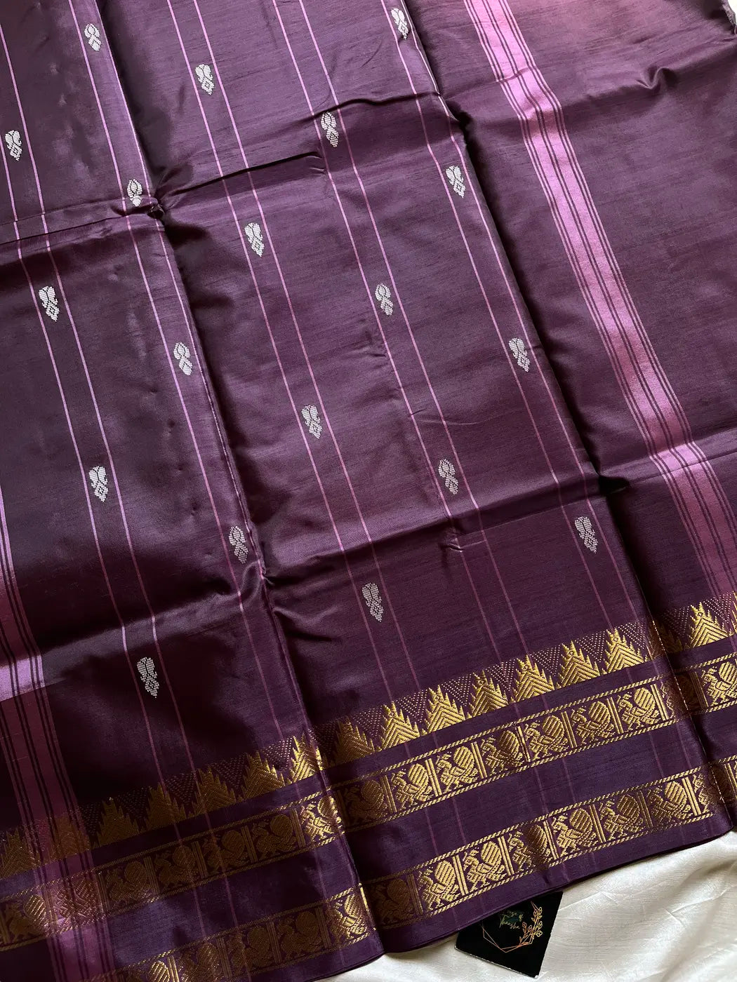 Vegan Silks | Chinnalampattu Saree – Antique Olive