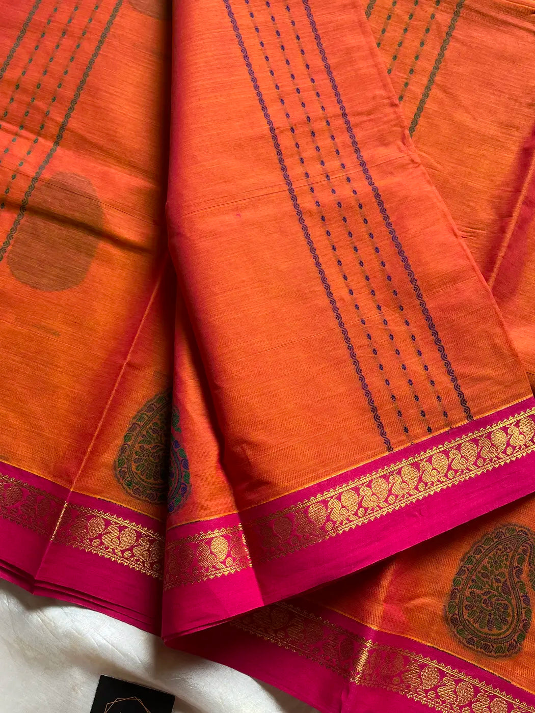 Zari & Thread Edit | Kanchi Cottons – Orange
