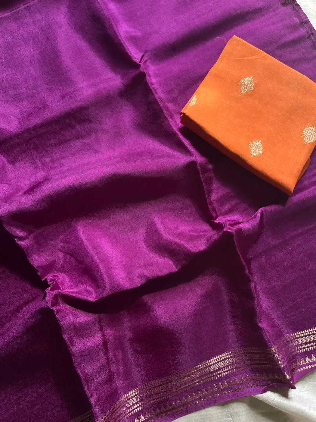 Semi Mysore Silk Saree – Purple