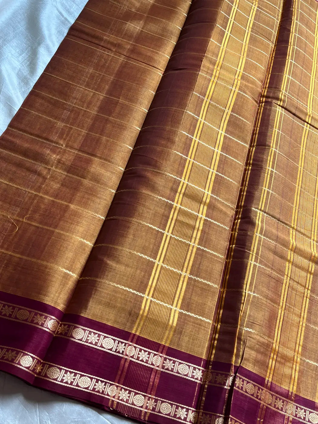 Devendra Saree – Mustard | Handloom Vegan silkcotton