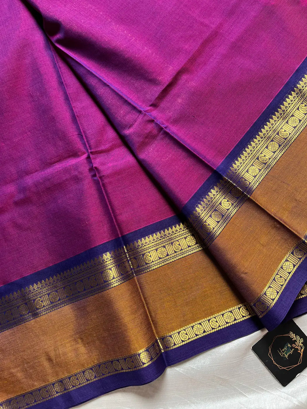 Throne Edit – Magenta Purple 120 Counts Mercerised Kanchi Cotton Saree