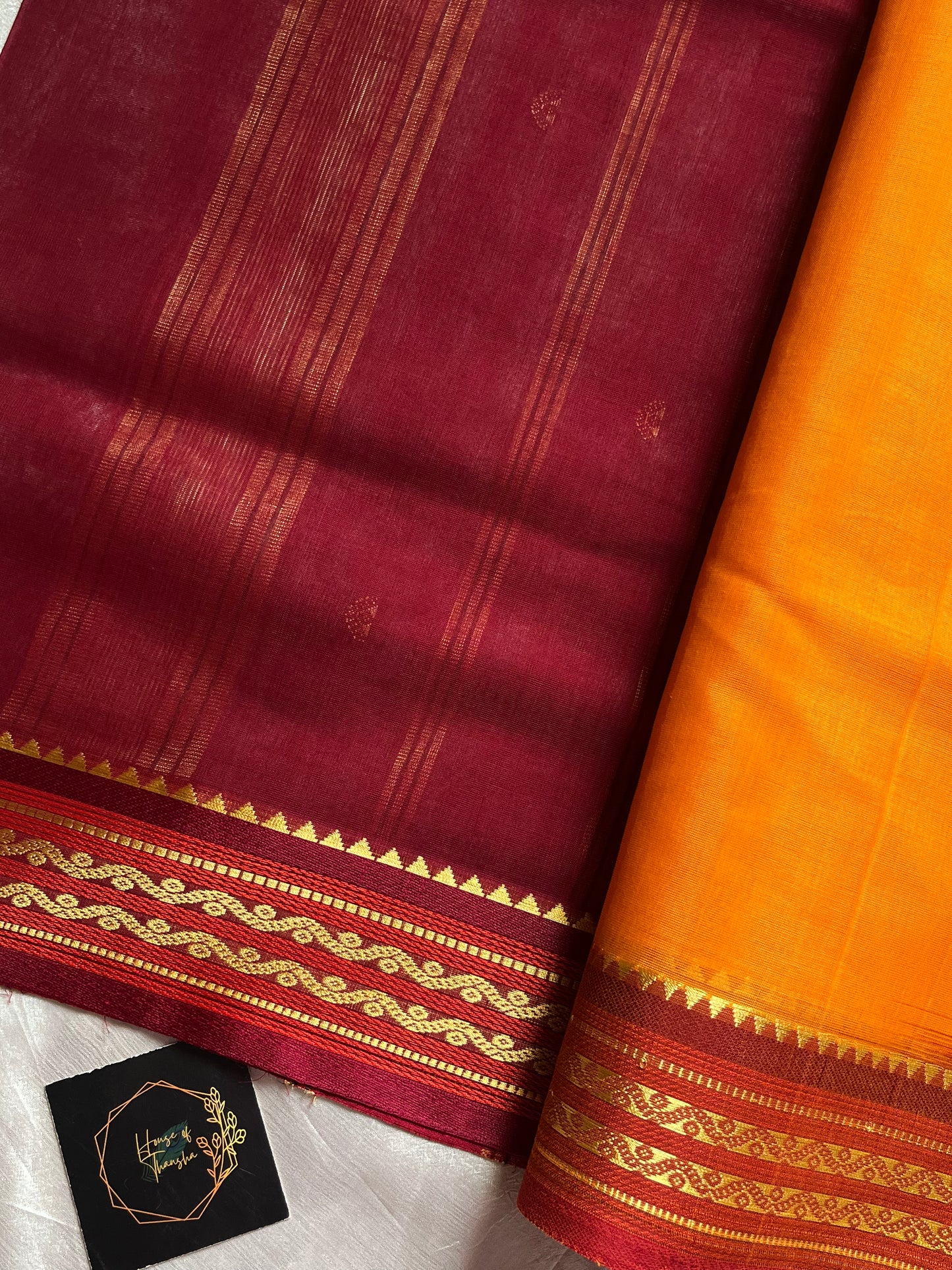 Vegan Silk Saree – Yellow | Handloom Art Silk