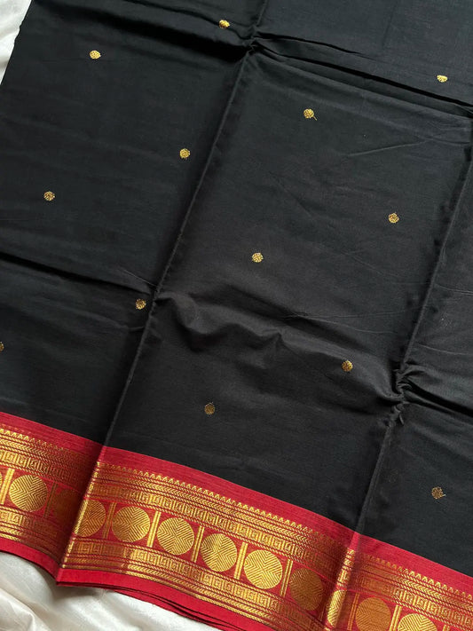 Vintage Loom Edit | Black Kanchi Cotton Saree
