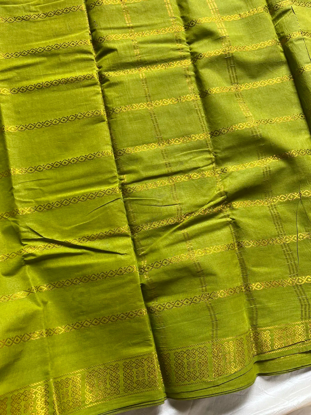Madurai Sungudi Cotton - Leaf Green