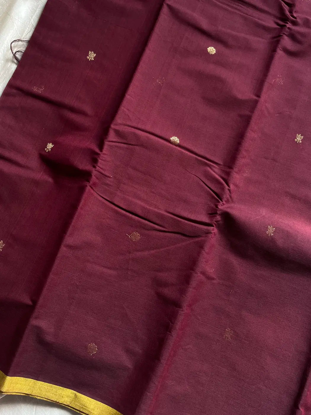 Heirloom Kanchi - Dark Coffee Brown Kanchi Cotton Saree