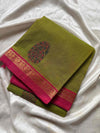 Zari & Thread Edit | Kanchi Cotton saree– Green